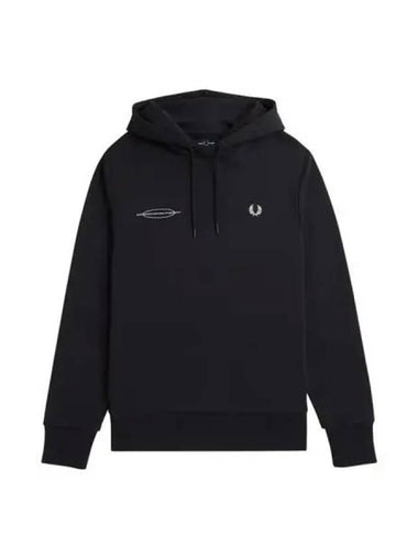 Fred Perry Advantage Hood Sweatshirt Black - FRED PERRY - BALAAN 1