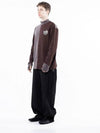 Men s M243MT03BR Circular Reverse Sleeve Half Neck Sweatshirt Brown - CHANCE'S NOI - BALAAN 5