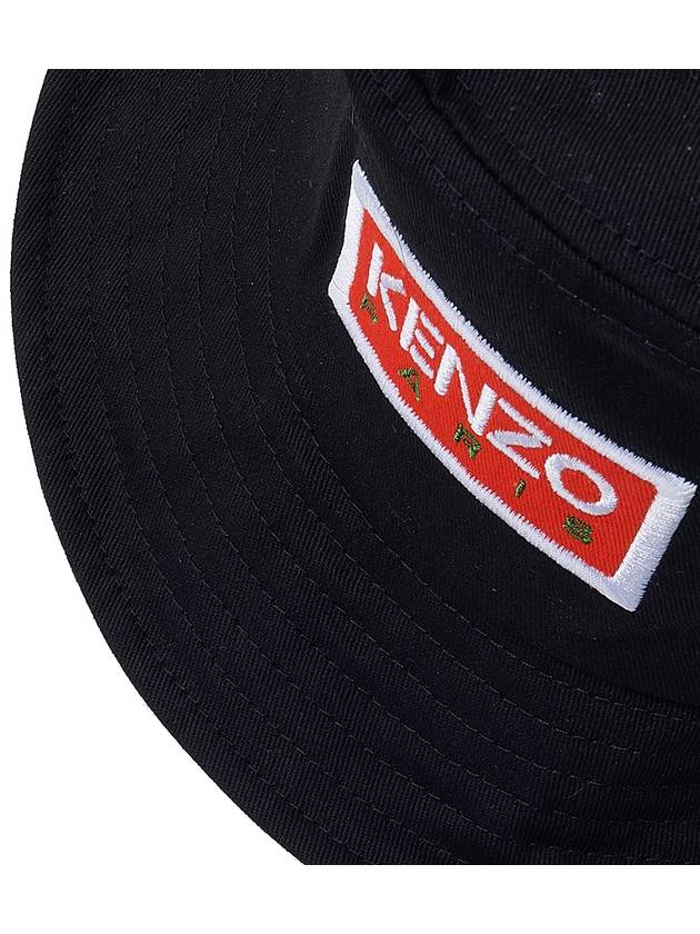 Logo Paris Sun Patch Cotton Bucket Hat Black - KENZO - BALAAN 8