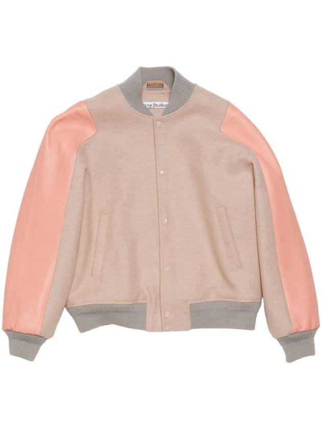 Logo Patch Bomber Jacket Pastel Pink - ACNE STUDIOS - BALAAN 1