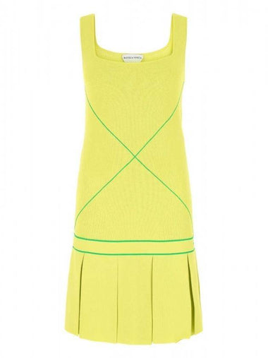 Paraket Stitch Sleeveless Tennis Midi Dress Kiwi - BOTTEGA VENETA - BALAAN 1