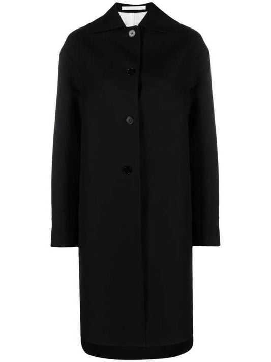 Asymmetric Hem Cotton Single Coat Black - JIL SANDER - BALAAN 1