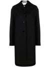 Asymmetric Hem Cotton Single Coat Black - JIL SANDER - BALAAN 1