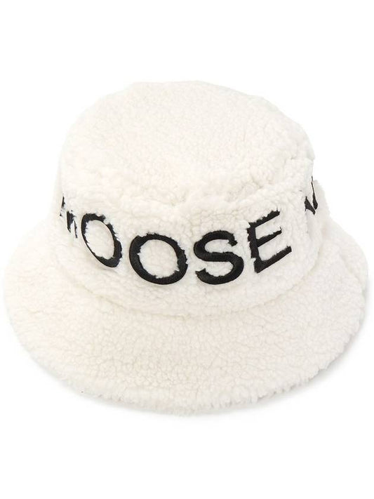 Cobble Embroidered Logo Bucket Hat White - MOOSE KNUCKLES - BALAAN 2