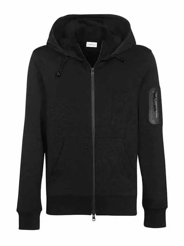 8G00037 899FL 999 Black Men’s Hooded Zip-Up - MONCLER - BALAAN 1