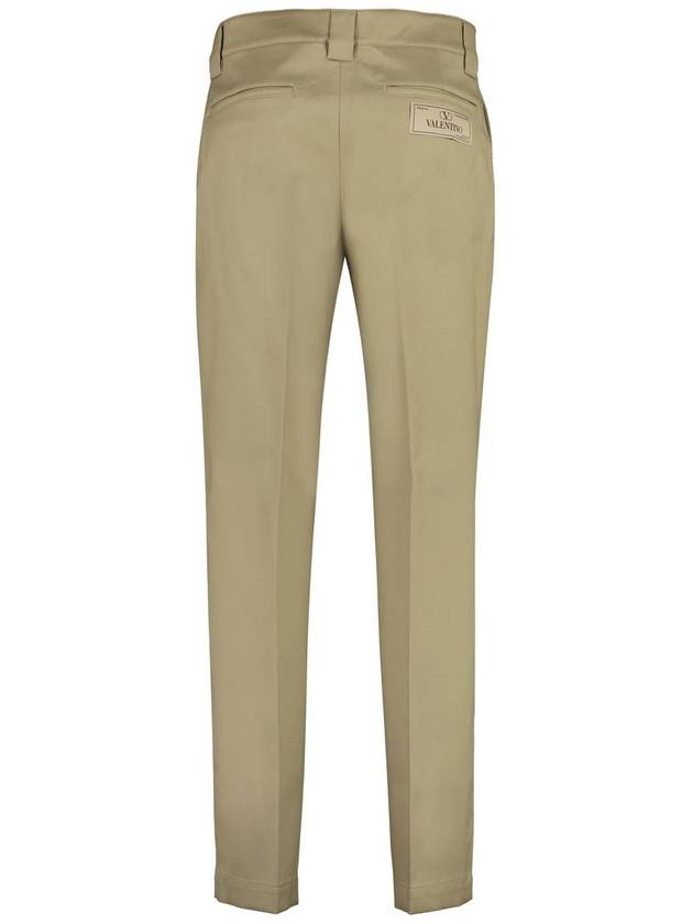 Men's Cotton Gabardine Straight Pants Light Beige - VALENTINO - BALAAN 3