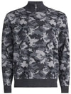 Camo Jacquard Quarter Zip Merino Wool Knit Top Charcoal - G/FORE - BALAAN 2