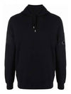 Men's Light Fleece Lens Wappen Hoodie Black - CP COMPANY - BALAAN 2