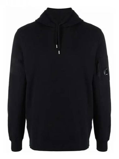 Men's Light Fleece Lens Wappen Hoodie Black - CP COMPANY - BALAAN 2