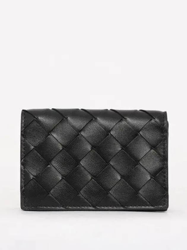 Intrecciato Flap Business Card Wallet Black - BOTTEGA VENETA - BALAAN 2