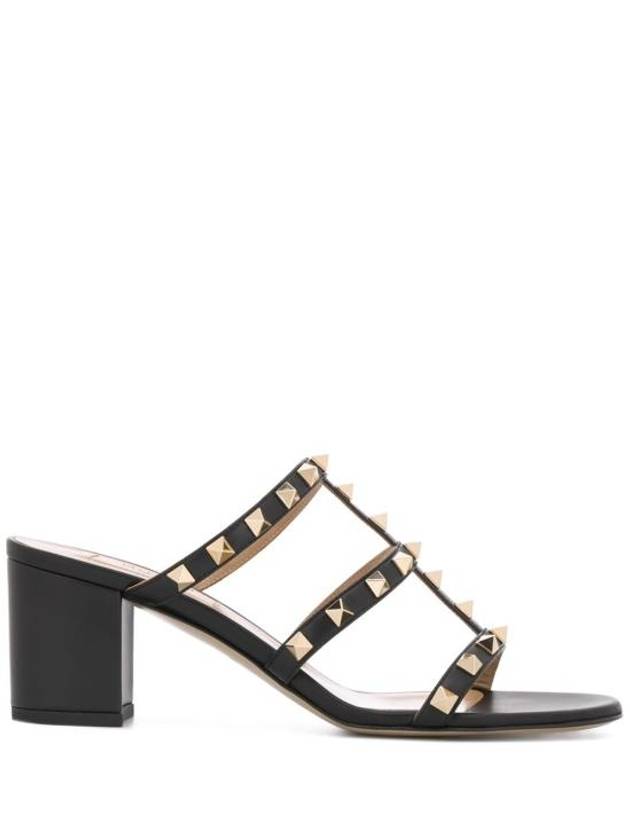 Rockstud Sandal Heels Black - VALENTINO - BALAAN 1