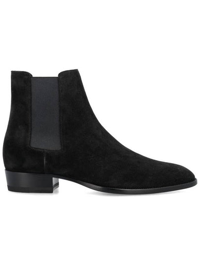 Suede Classic Wyatt Chelsea Boots Black - SAINT LAURENT - BALAAN 2