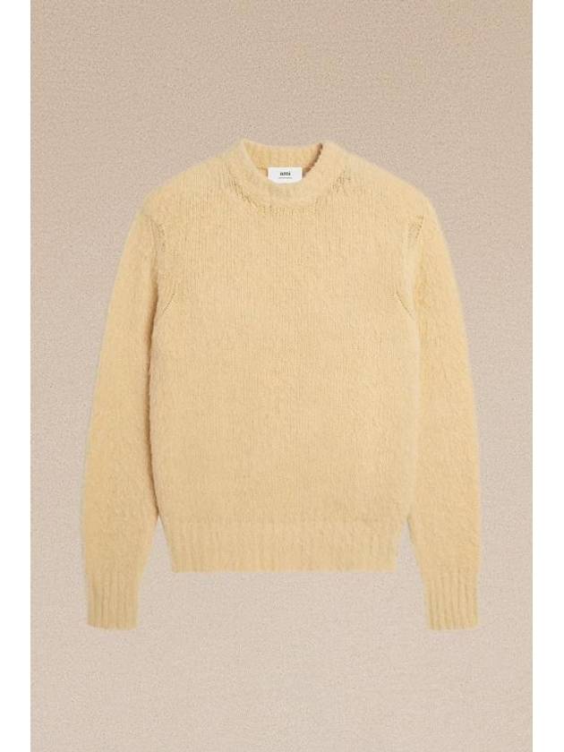 Texture Crew Neck Knit Top Beige - AMI - BALAAN 2