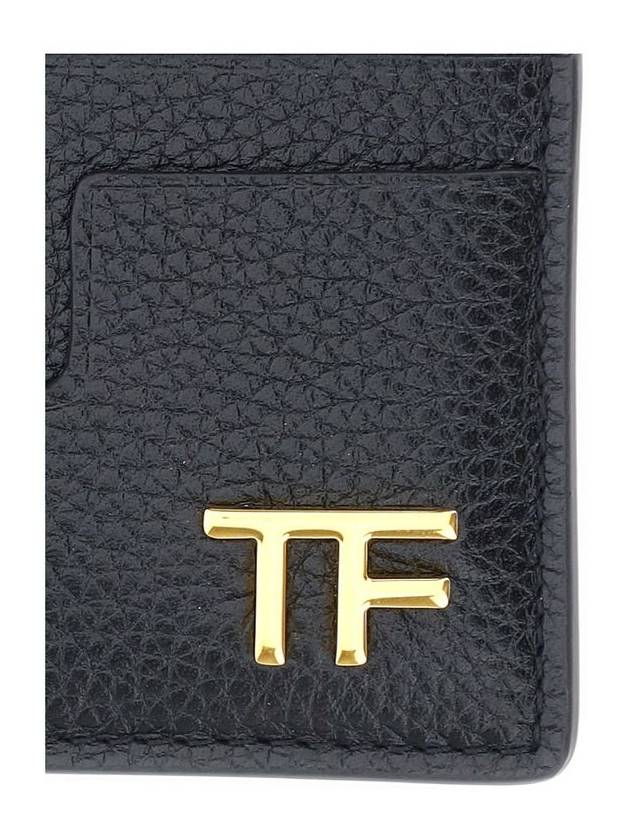 T Line Leather Credit Card Wallet Black - TOM FORD - BALAAN 5