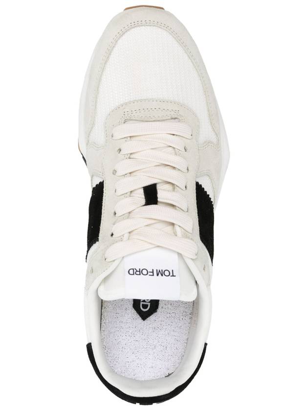 Suede Technical Fabric Jagga Low Top Sneakers Black White - TOM FORD - BALAAN 5