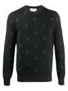 Men's Skull Jacquard Pattern Knit Top Black - ALEXANDER MCQUEEN - BALAAN.