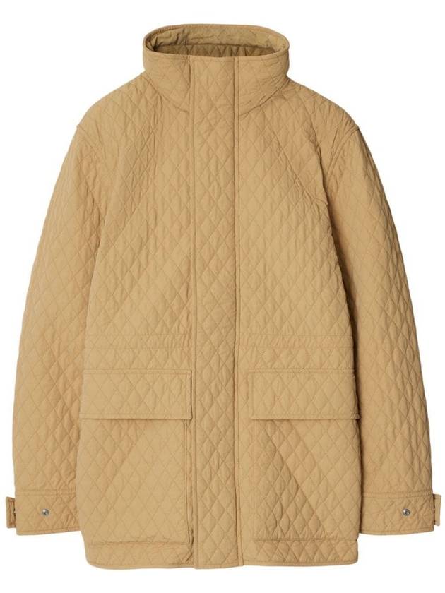 Check Hooded Quilted Jacket Beige - BURBERRY - BALAAN 2