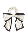 CC Ribbon Hair Scrunch Band White Black - CHANEL - BALAAN 1