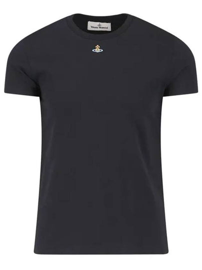 Embroided ORB Peru Short Sleeve T-Shirt Black - VIVIENNE WESTWOOD - BALAAN 2