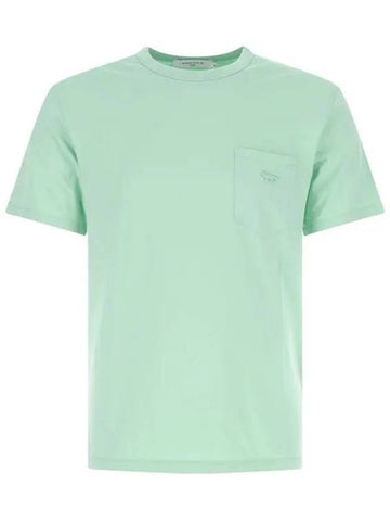 Tonal Fox Patch Short Sleeve T-Shirt Mist Green - MAISON KITSUNE - BALAAN.