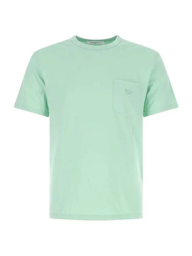 Tonal Fox Patch Short Sleeve Cotton T-Shirt Mist Green - MAISON KITSUNE - BALAAN 1