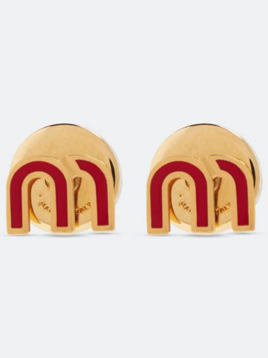 logo enamel metal earring red - MIU MIU - BALAAN 1