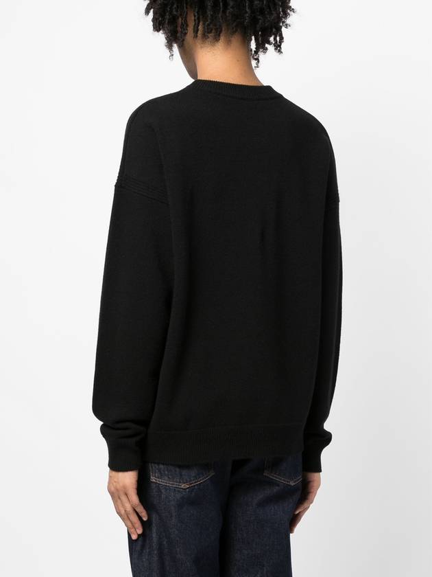 Intarsia Fox Head Comfort Knit Top Black - MAISON KITSUNE - BALAAN 5