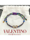 V Logo Signature Crystal Knot Bracelet - VALENTINO - BALAAN 5