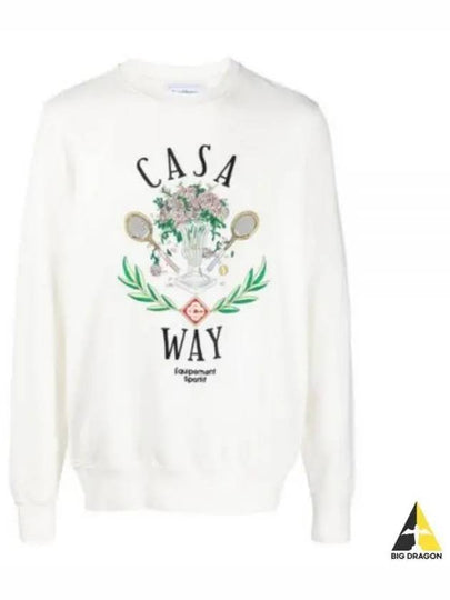 Men's Casa Way Cotton Sweatshirt White - CASABLANCA - BALAAN 2