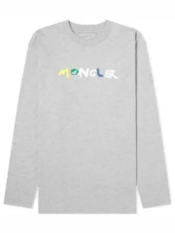 Logo Print Long Sleeve T-Shirt Grey - MONCLER - BALAAN 1