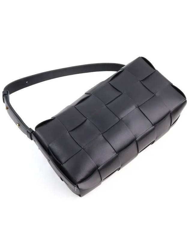 Brick Cassette Intrecciato Shoulder Bag Black - BOTTEGA VENETA - BALAAN 4