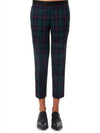 Green Tartan-Front Satin Cropped Trousers - UNDERCOVER - BALAAN 1
