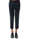 Green Tartan Front Satin Cropped Trousers - UNDERCOVER - BALAAN 3