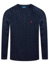 Embroidery Logo Cable Knit Top Navy - POLO RALPH LAUREN - BALAAN 2