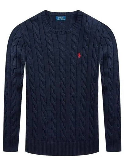 Embroidery Logo Cable Knit Top Navy - POLO RALPH LAUREN - BALAAN 2