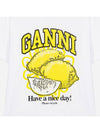 Relaxed Lemon T-Shirt Bright White - GANNI - BALAAN 4