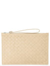 Intreciato Strap Large Clutch Bag Porridge - BOTTEGA VENETA - BALAAN 2