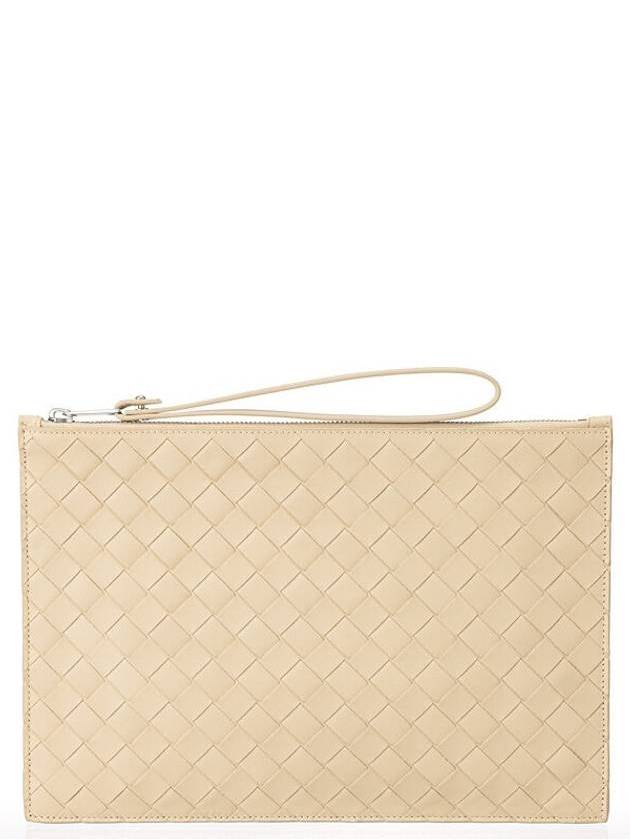 Intreciato Strap Large Clutch Bag Porridge - BOTTEGA VENETA - BALAAN 2