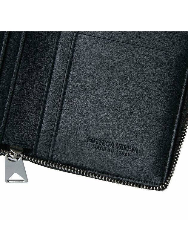 Intrecciato Zipper Around Half Wallet Black - BOTTEGA VENETA - BALAAN 10