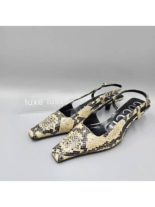 Women s Python Print Slingback Heel Beige - GUCCI - BALAAN 2