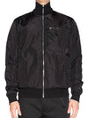 Reversible Wool Nylon Bomber Jacket Black - PRADA - BALAAN 2