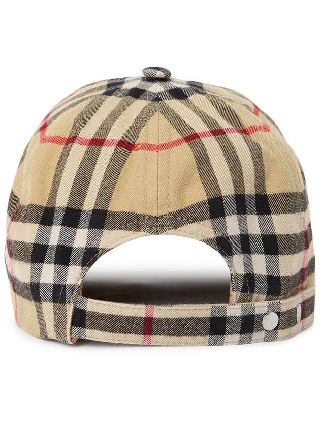 Check Cotton Ball Cap Beige - BURBERRY - BALAAN 4