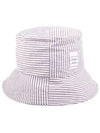 Quarter Combo Striped  Cotton Bucket Hat Grey - THOM BROWNE - BALAAN 2