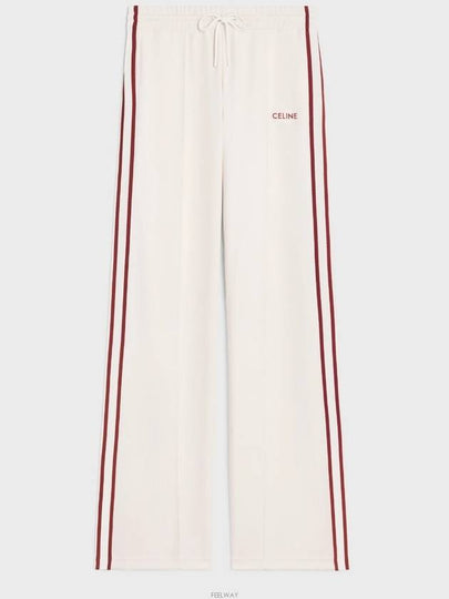 Embroidered Logo Double Face Jersey Track Pants Ecru - CELINE - BALAAN 2