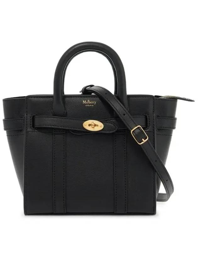 Micro Zipper Bayswater Tote Bag Black - MULBERRY - BALAAN 2