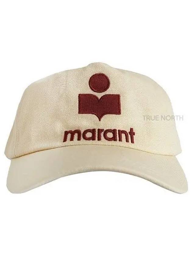 Tyron Logo Cotton Ball Cap Ecru Red - ISABEL MARANT - BALAAN 2