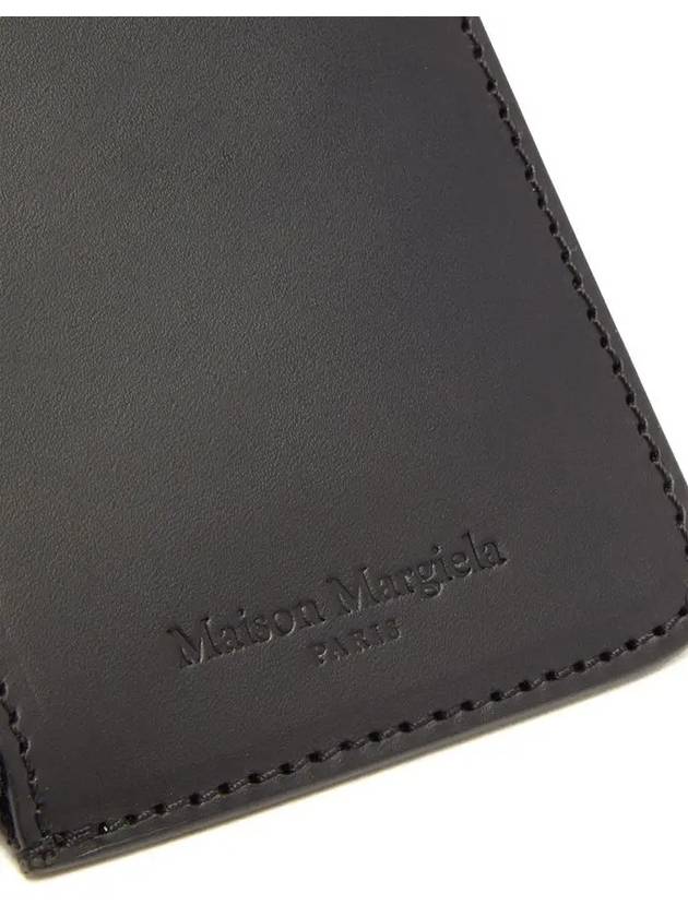 Stitched Two Tone Leather Zipper Card Wallet Black - MAISON MARGIELA - BALAAN 6