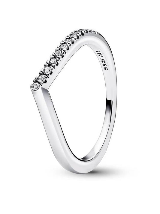 Timeless Wish Half Sparkling Ring Sterling Silver Clear - PANDORA - BALAAN 1