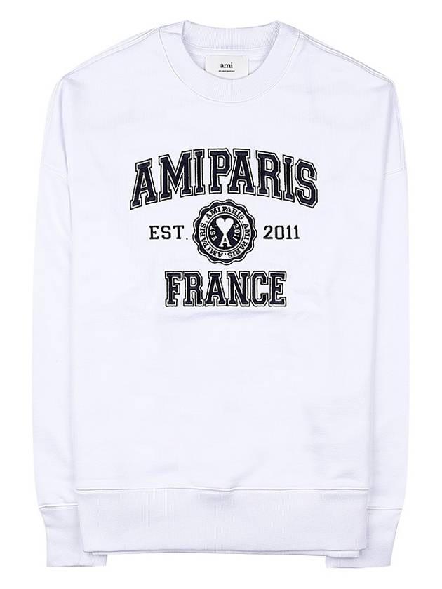 Logo Print Sweatshirt White - AMI - BALAAN 11