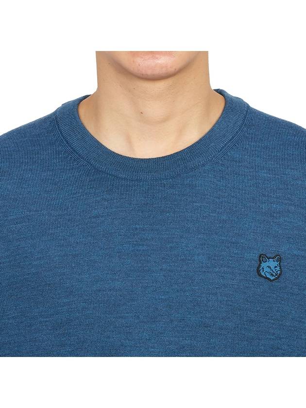 Fox Head Patch Regular Knit Top Blue - MAISON KITSUNE - BALAAN 7